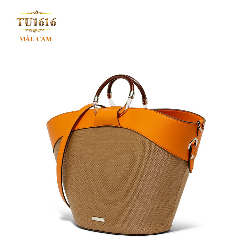 Túi xách Charles & Keith cao cấp phối màu thời trang TU1616 (Màu cam)